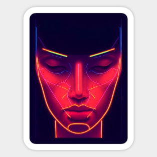 Artificial intelligence human face Sticker